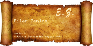 Eiler Zenina névjegykártya